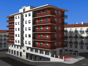 Arquitectura con Blender 3D - Edificio en Avenida de Málaga - Ronda