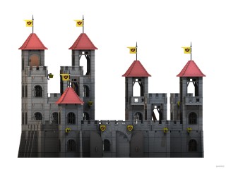Castillo clásico de Playmobil dibujado con Blender 3D