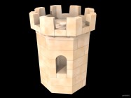 Inventando piezas de Exin Castillos - Torre octogonal de cinco puntos con ventana. Obsoleta, sin microarcos