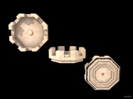 Inventando piezas de Exin Castillos - Almenar para torre octogonal de cinco puntos
