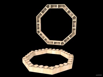 Inventando piezas de Exin Castillos - Anillo de once puntos usando piezas octogonales simétricas
