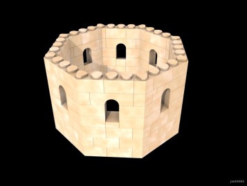 Inventando piezas de Exin Castillos - Torre octogonal de once puntos con ventanas convencionales