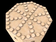 Inventando piezas de Exin Castillos - Azotea completamente cubierta de una torre octogonal de once puntos