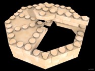 Inventando piezas de Exin Castillos - Construcción de la azotea en una torre octogonal de once