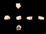 Inventando piezas de Exin Castillos - Losa inclinada en esquina formando ángulo de 45 grados