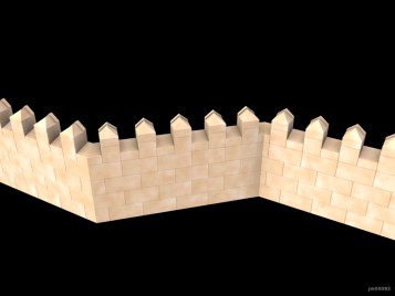 Inventando piezas de Exin Castillos - Muralla con almenas clásicas en ángulos de 45 grados