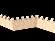 Inventando piezas de Exin Castillos - Murallas en ángulos de 45 grados con almenas inclinadas