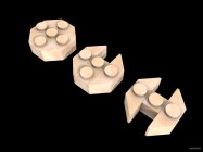 Inventando piezas de Exin Castillos - Montaje de la torre octogonal de tres puntos usando trapecios