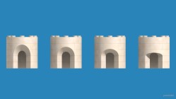 Inventando piezas de Exin Castillos - Cuatro posibles arcos sólidos para torres circulares de cinco