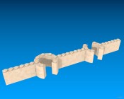 Inventando piezas de Exin Castillos - Torres circulares unidas a murallas con bloques de enlace