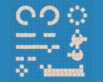 Inventando piezas de Exin Castillos - Acople de los bloques específicos 1x1 para torres de cinco puntos