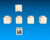 Inventando piezas de Exin Castillos - Bloque específico 1x1 para torres circulares de cinco puntos