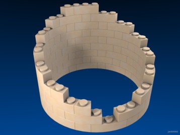 Inventando piezas de Exin Castillos - Construcción de una torre circular de trece puntos