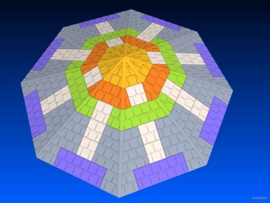 Inventando piezas de Exin Castillos - Tejado octogonal completo con piezas destacadas en colores