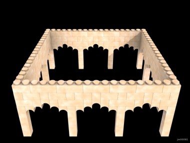 Inventando piezas de Exin Castillos - Patio con arcos lobulados