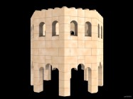 Inventando piezas de Exin Castillos - Torre octogonal con arcos lobulados y 16 ventanas por planta