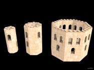 Inventando piezas de Exin Castillos - Microarcos para poner ventanas en las diferentes torres octogonales