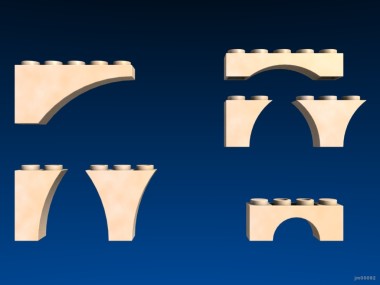 Inventando piezas de Exin Castillos - Todos estos arcos se forman con piezas muy pequeñas