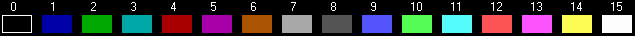 Paleta de 16 colores para el modo de pantalla SCREEN 12