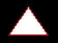 Triángulo relleno dibujado con la instrucción DRAW